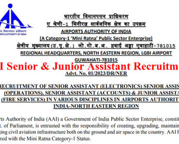 AAI Senior and Junior Assistant Recruitment 2024