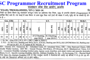 राजस्थान प्रोग्रामर भर्ती 2024 RPSC Programmer Recruitment Program 2024-2025